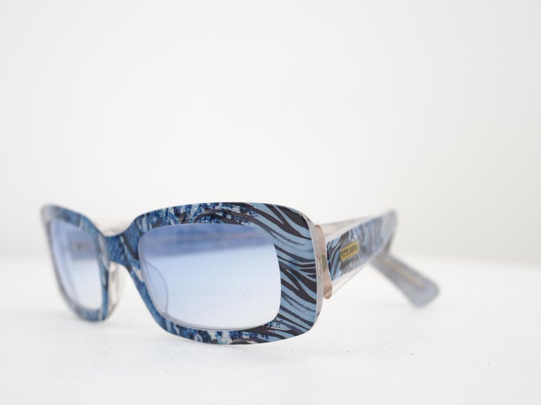 Pitti donna blue vintage sunglasses For Sale at 1stDibs