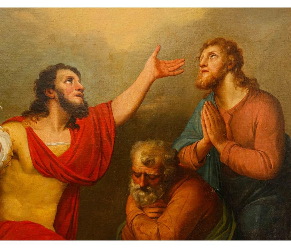 Italian Pittore neoclassico, XIX secolo, Cornelio riceve lo Spirito Santo con Pietro in vendita