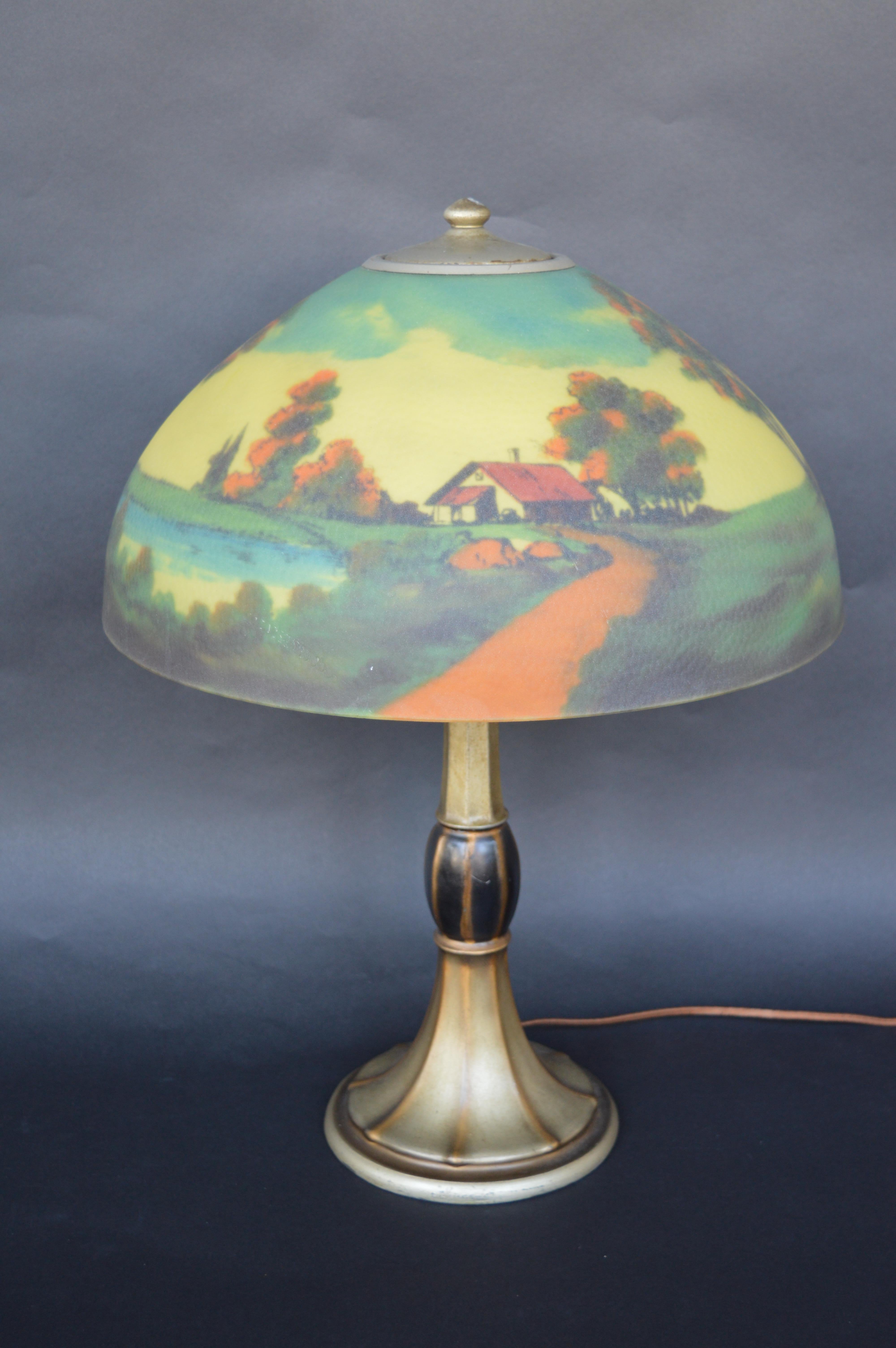 Pittsburgh Jefferson Lakeside Cottage Table Lamp In Good Condition In Los Angeles, CA