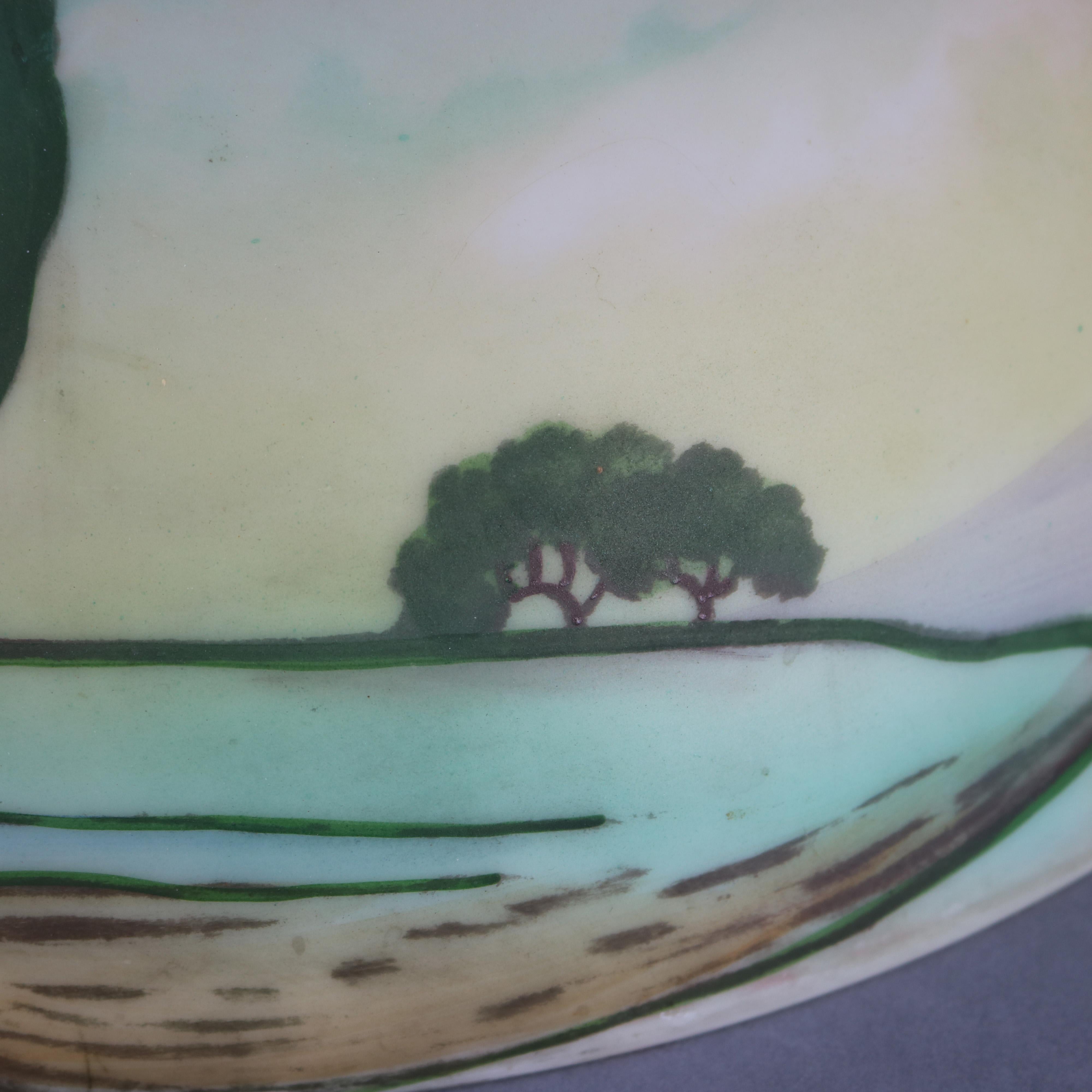 antique hand painted glass lamp shades