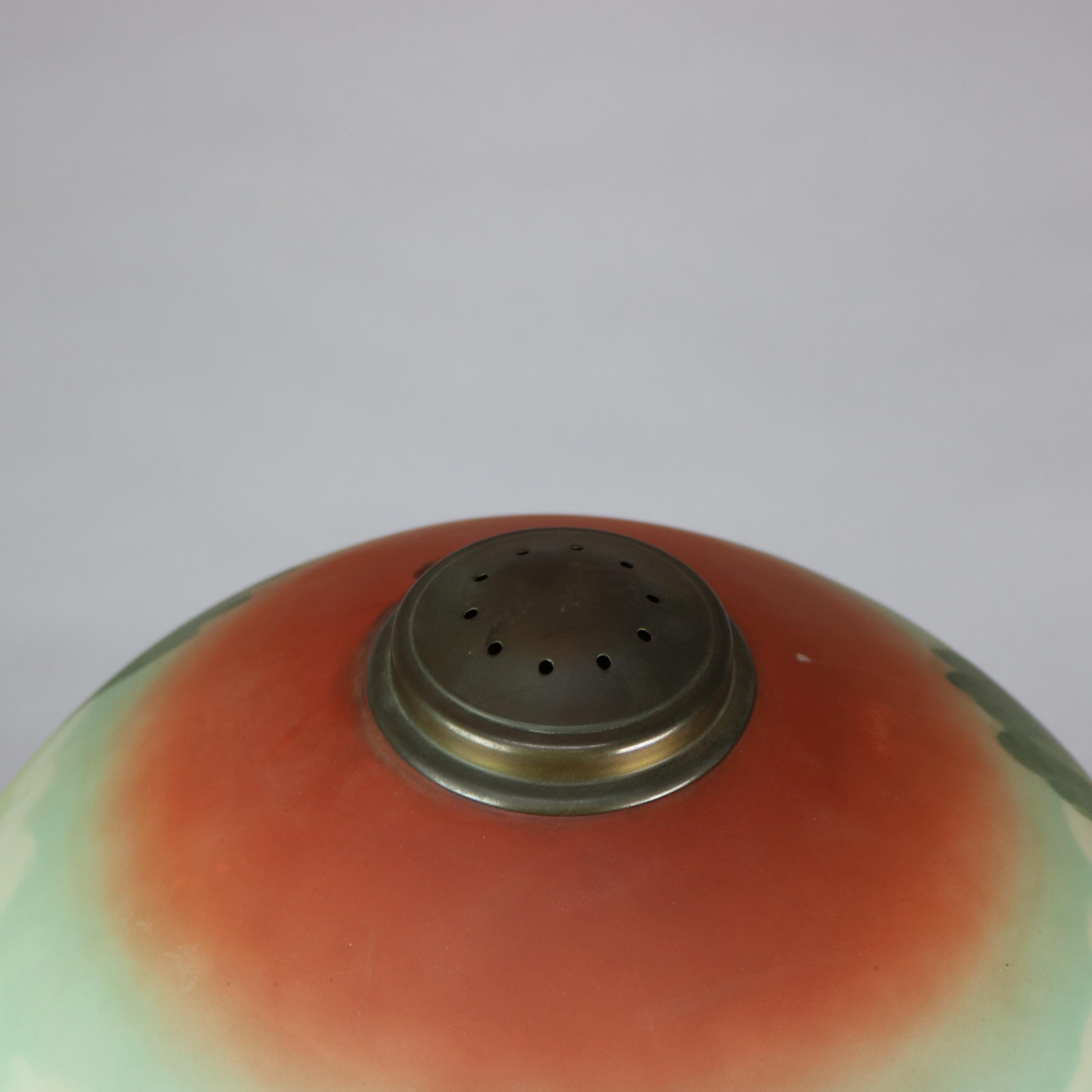 Arts and Crafts Pittsburgh Arts & Crafts Obverse Hand-Painted Landscape Shade Table Lamp, c1920