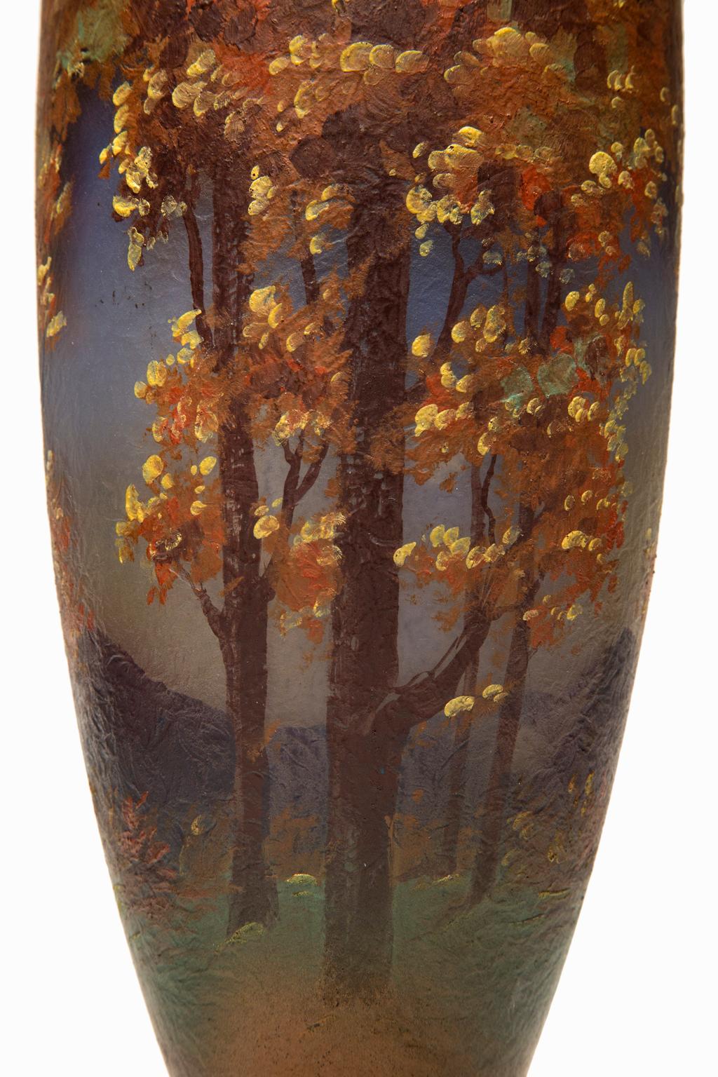 Pittsburgh Glass Company Nicolas Kopp Reverse Glass Painting Shade & Lamp  For Sale 3