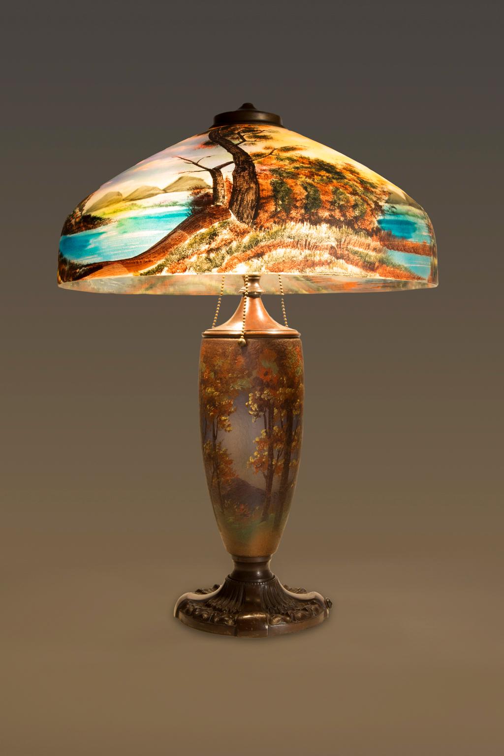 painted glass lampshade