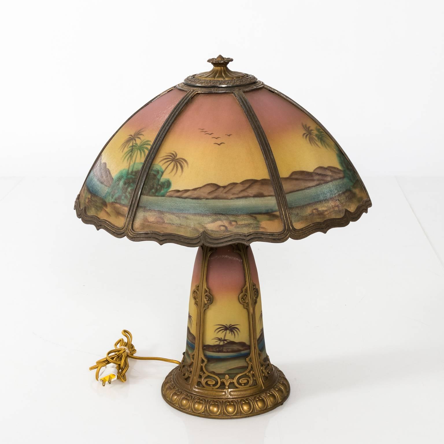 Pittsburgh Style Desert Lamp, circa 1915 In Good Condition In Stamford, CT