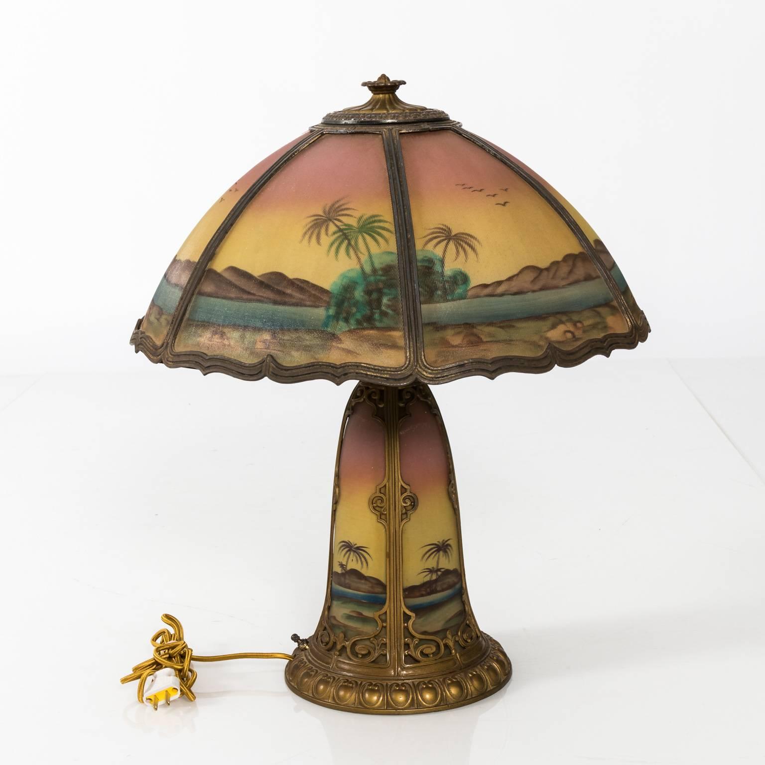 Glass Pittsburgh Style Desert Lamp, circa 1915