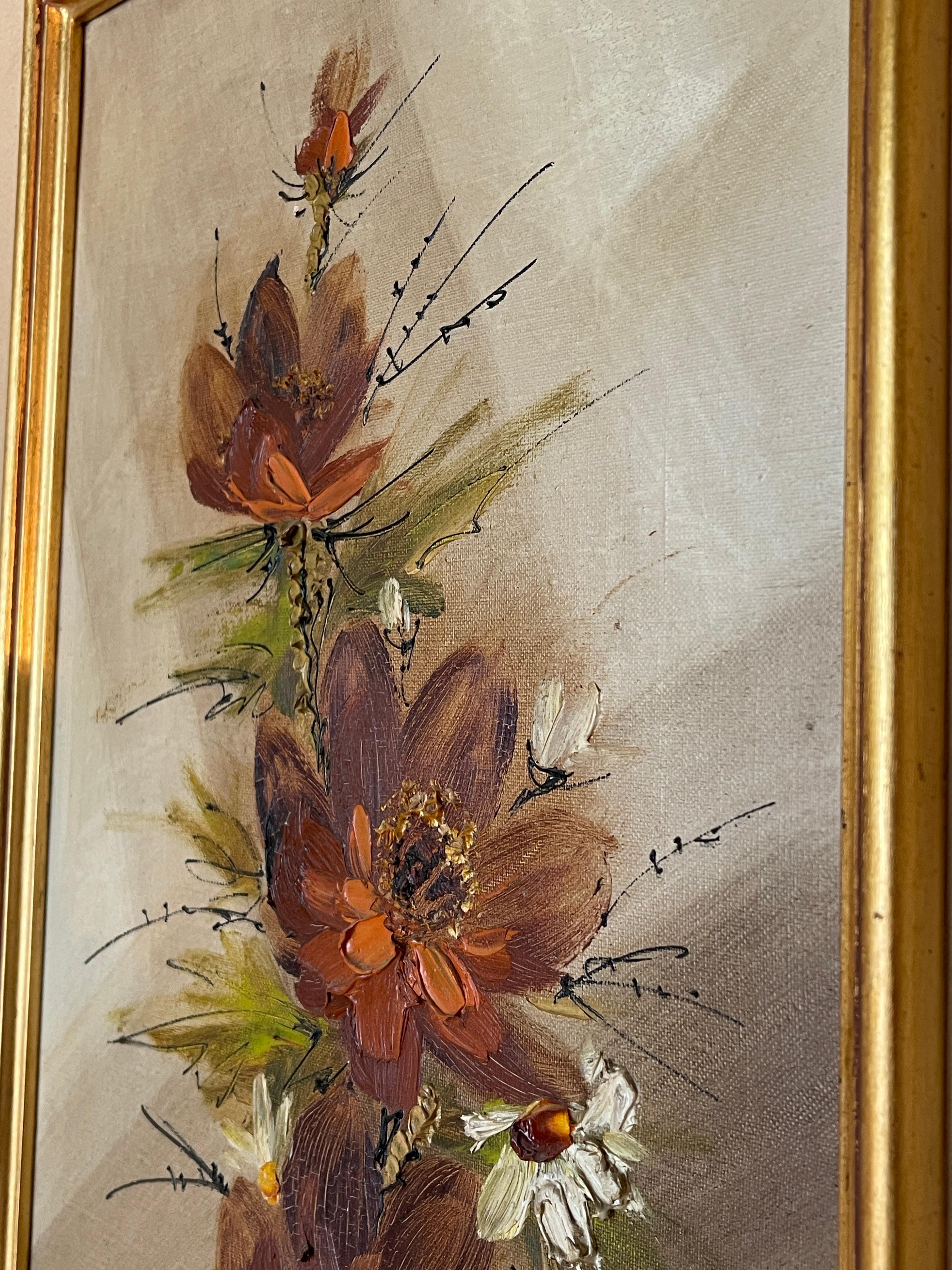 Pittura artistica tempera vintage fiori anni '70 im Zustand „Gut“ im Angebot in Cantù, IT