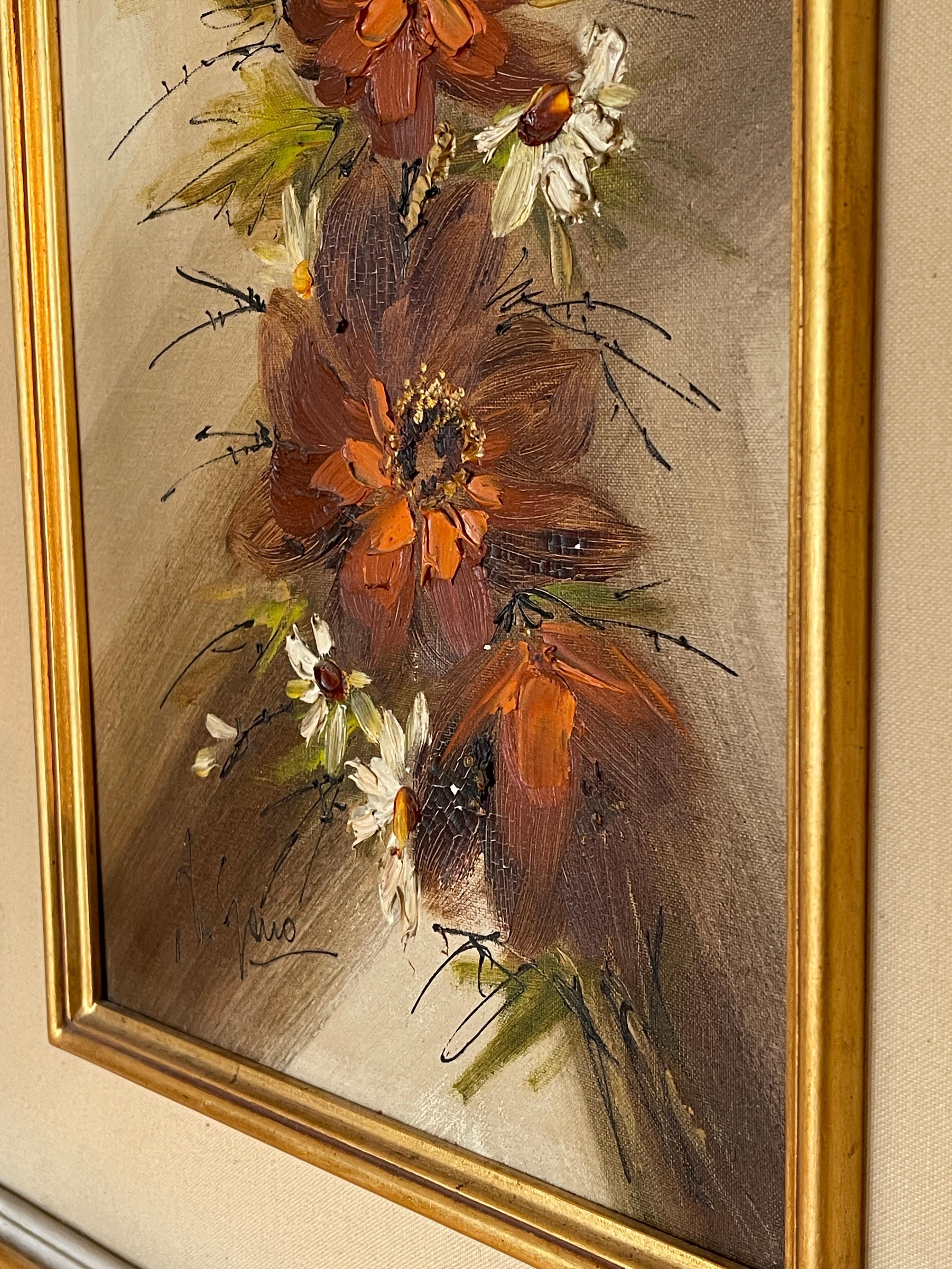 Pittura artistica tempera vintage fiori anni '70 im Angebot 1