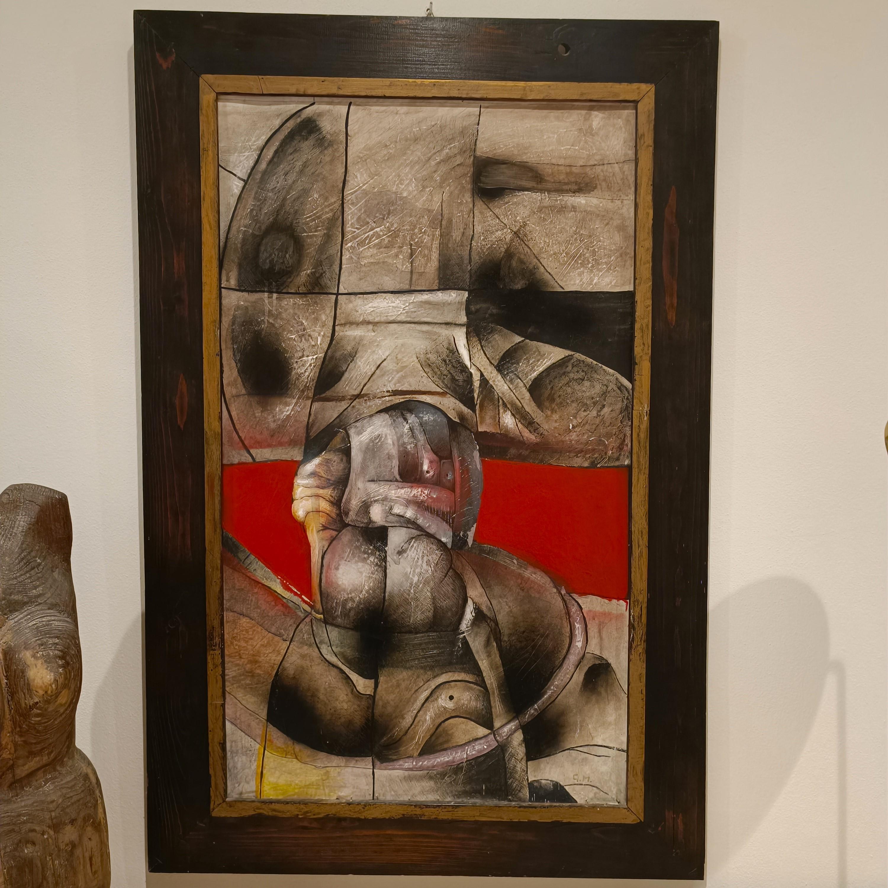Pintura brutalista de los años 50: expresión de fuerza y modernidad

Una obra maestra del arte moderno

Este extraordinario cuadro Brutalista de los años 50, realizado en técnica mixta sobre cartón, es una auténtica expresión de fuerza y dinamismo.