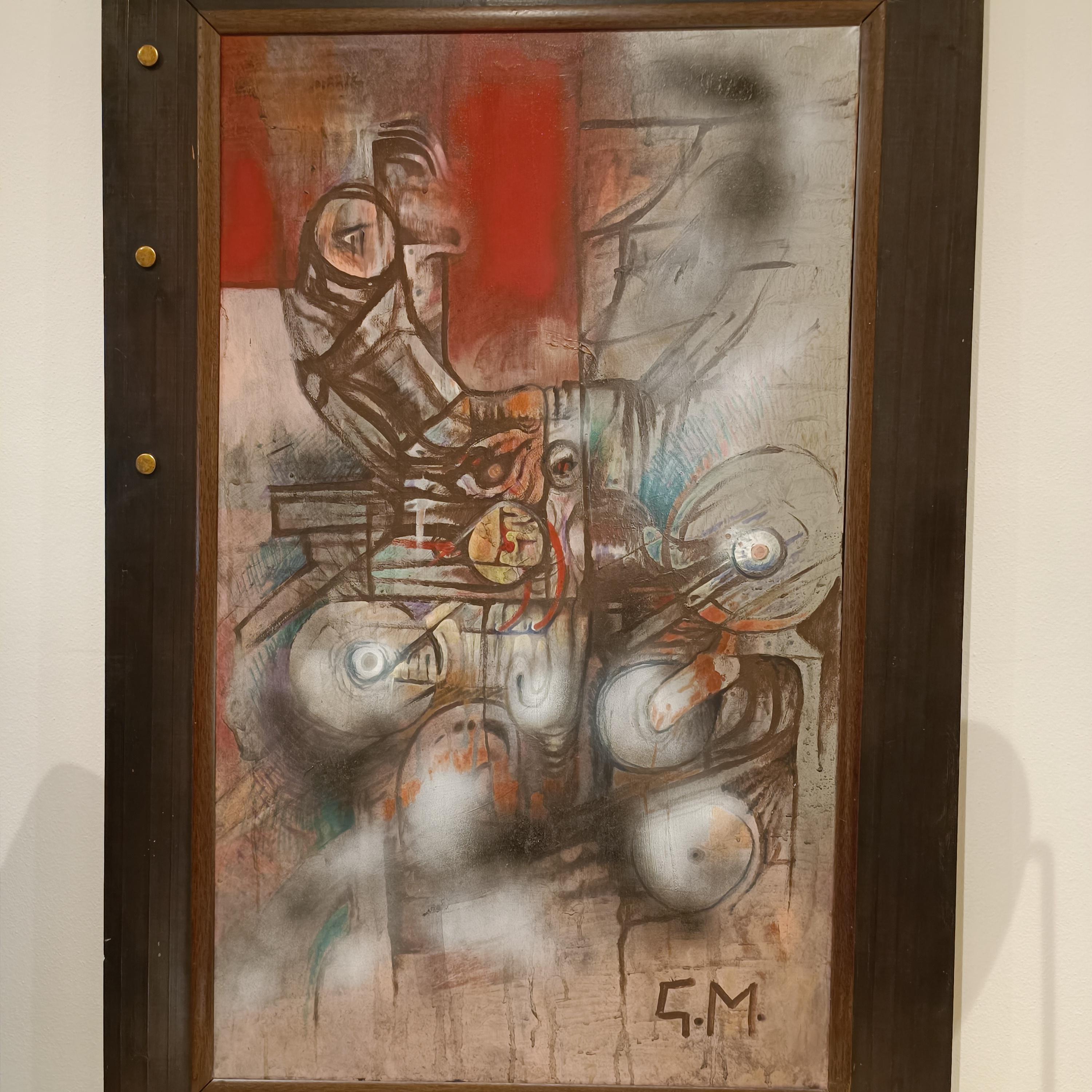 Other Brutalist Painting 1960s/70s :Oil on canvas For Sale
