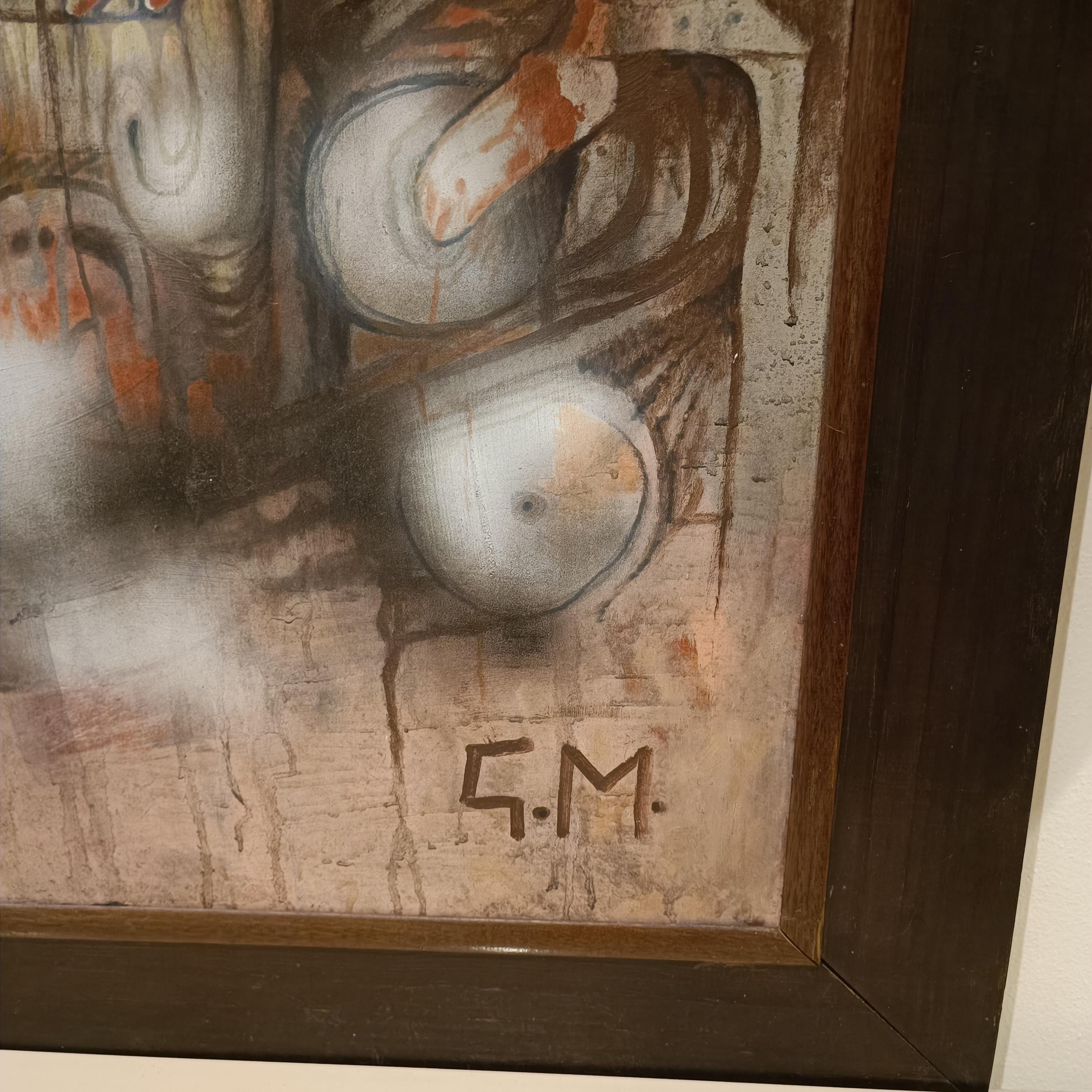 Brutalist Painting 1960s/70s :Oil on canvas For Sale 1