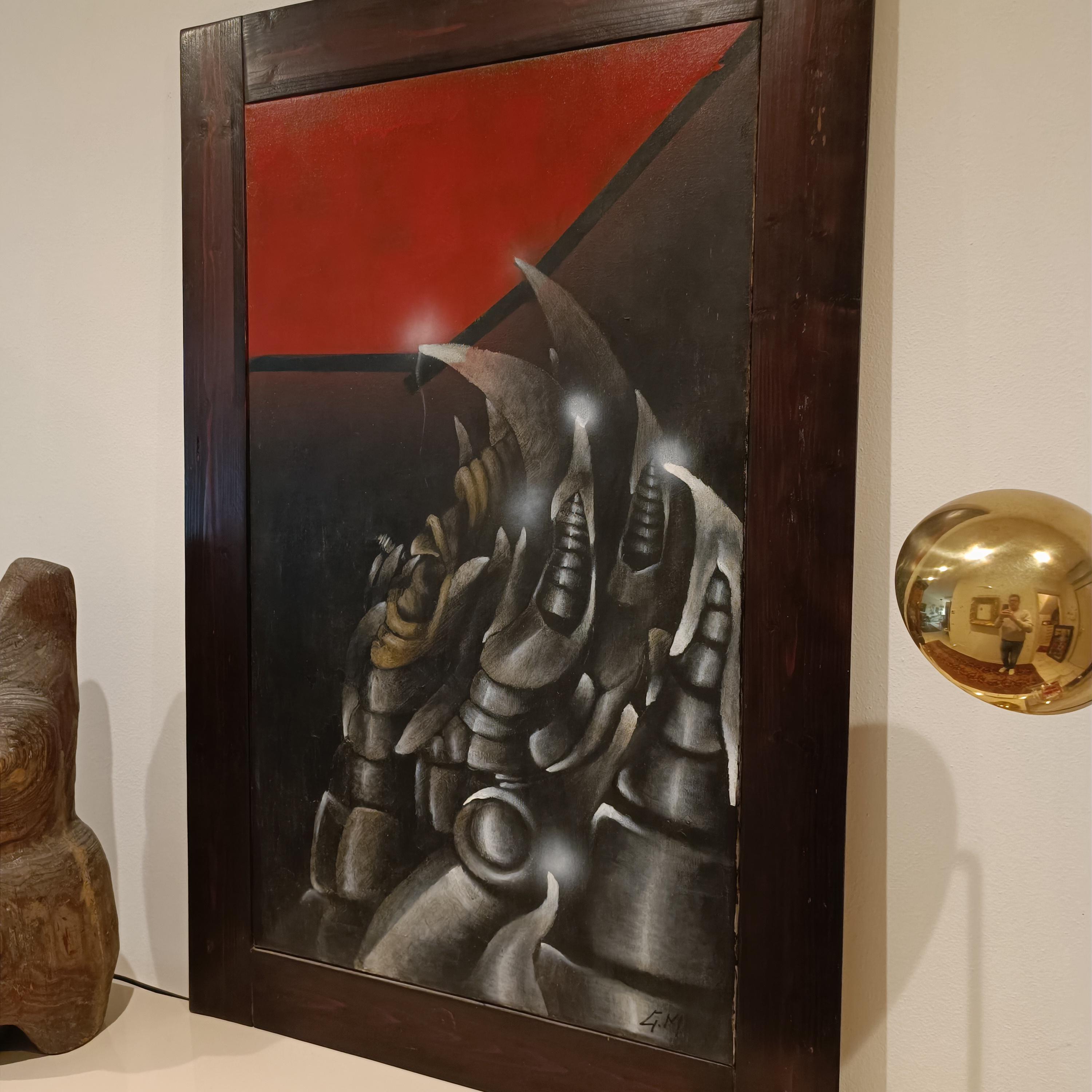 1960er/70er Jahre Brutalistische Malerei auf Leinwand : moderne Kunst im Angebot 3