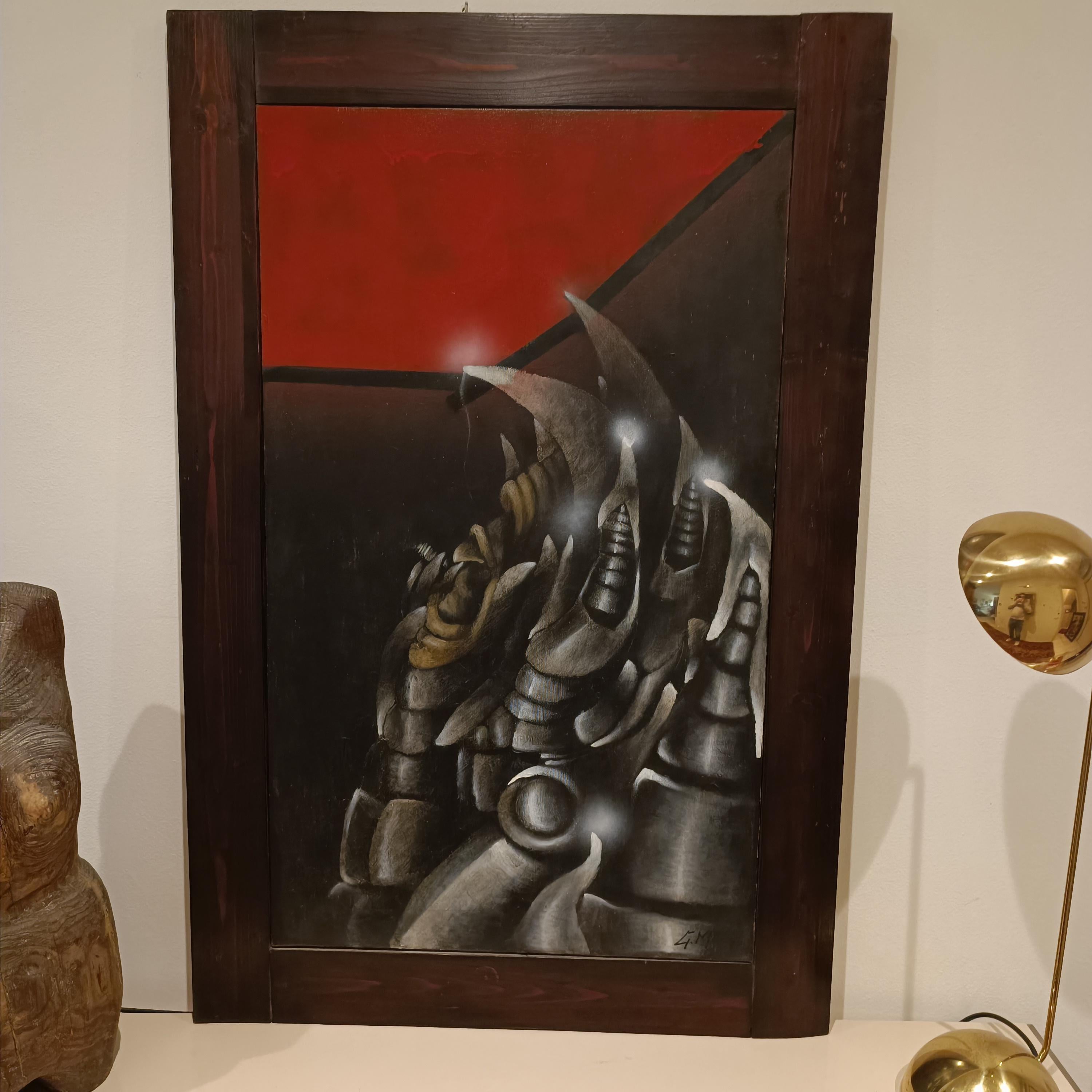 1960er/70er Jahre Brutalistische Malerei auf Leinwand : moderne Kunst im Angebot 4