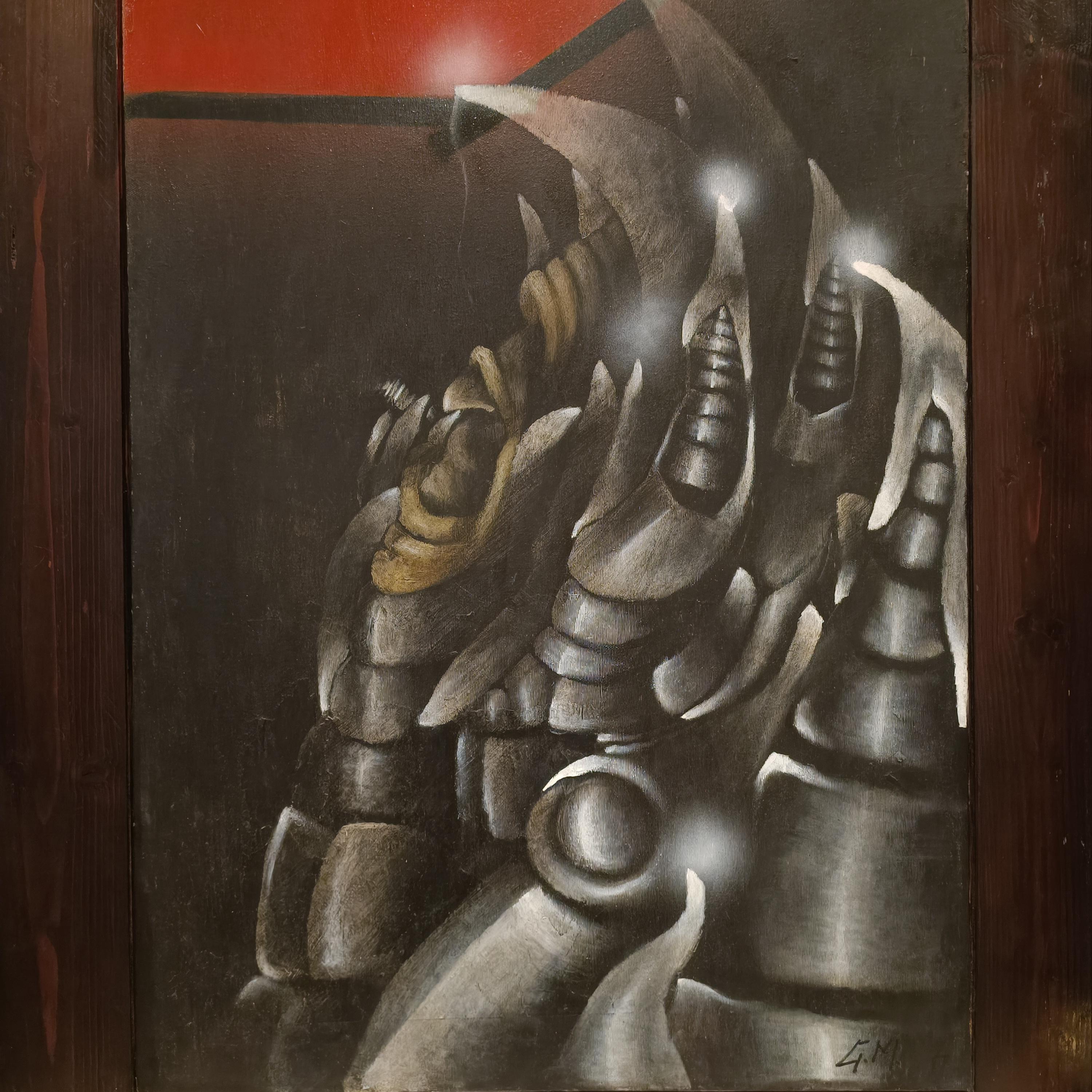1960er/70er Jahre Brutalistische Malerei auf Leinwand : moderne Kunst (Moderne) im Angebot