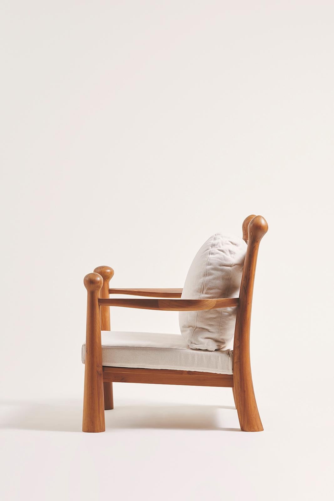 Tessuto Pitufi lounge chair natural in vendita
