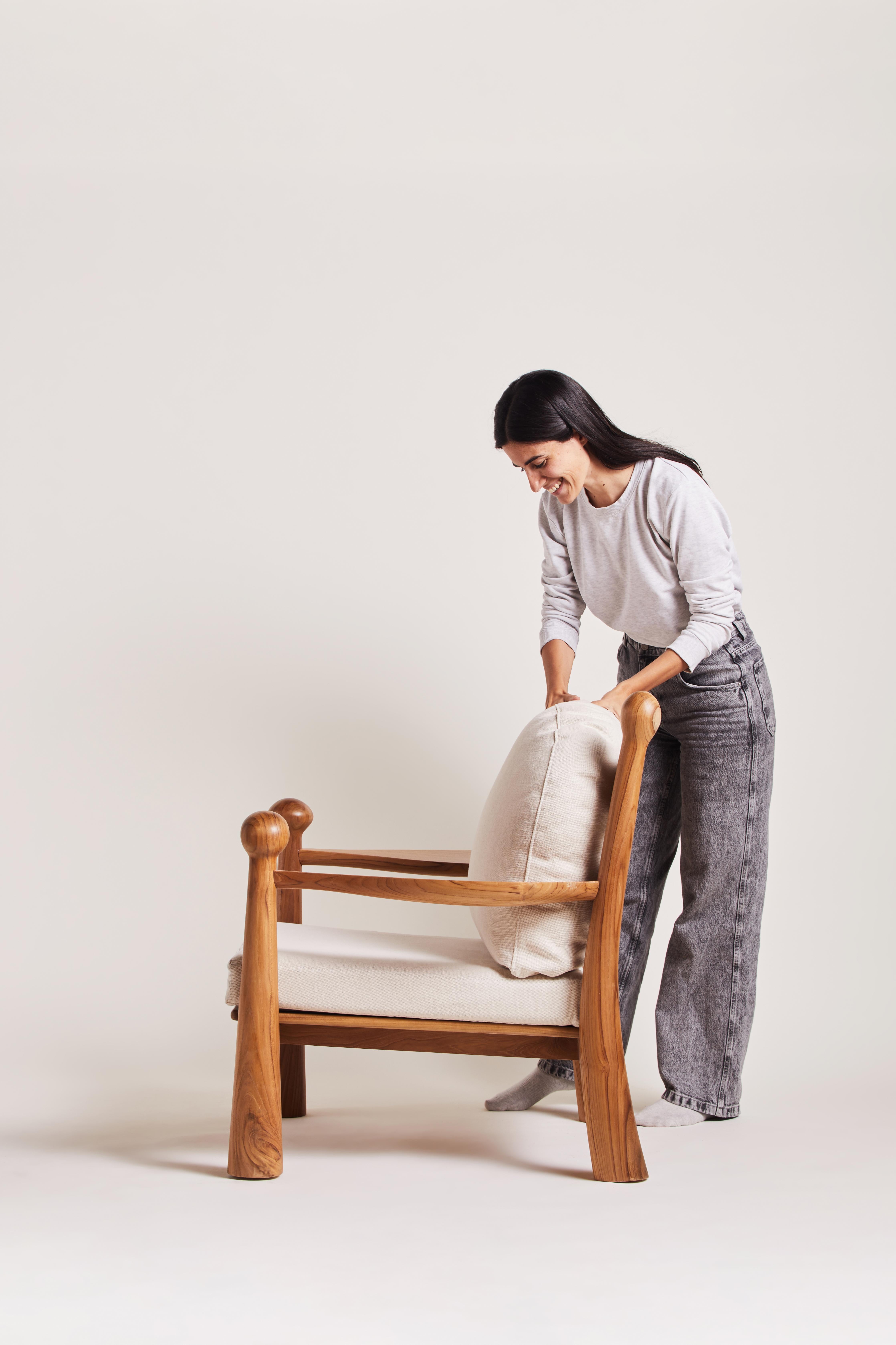 Pitufi lounge chair natural in vendita 1