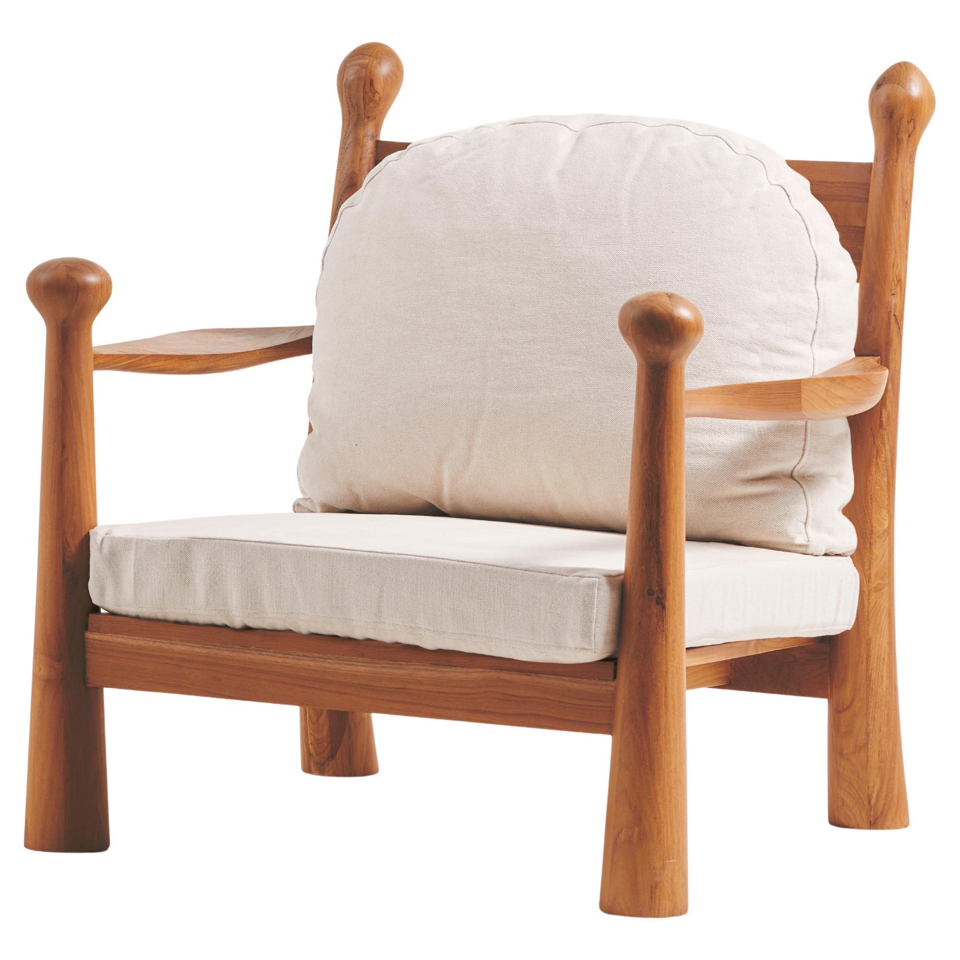 Pitufi lounge chair natural in vendita