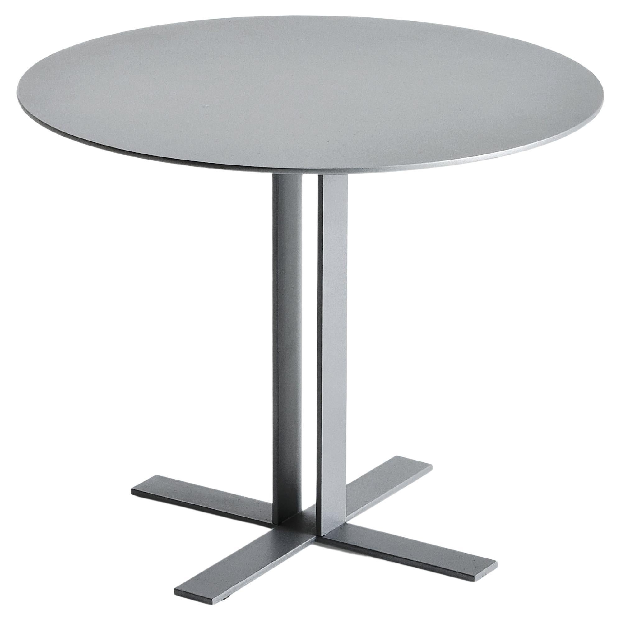 Più Round Coffee Table Medium in Matt Lacquered Silver by Giuseppe Viganò For Sale