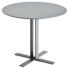 Più Round Coffee Table Medium in Matt Lacquered Silver by Giuseppe Viganò