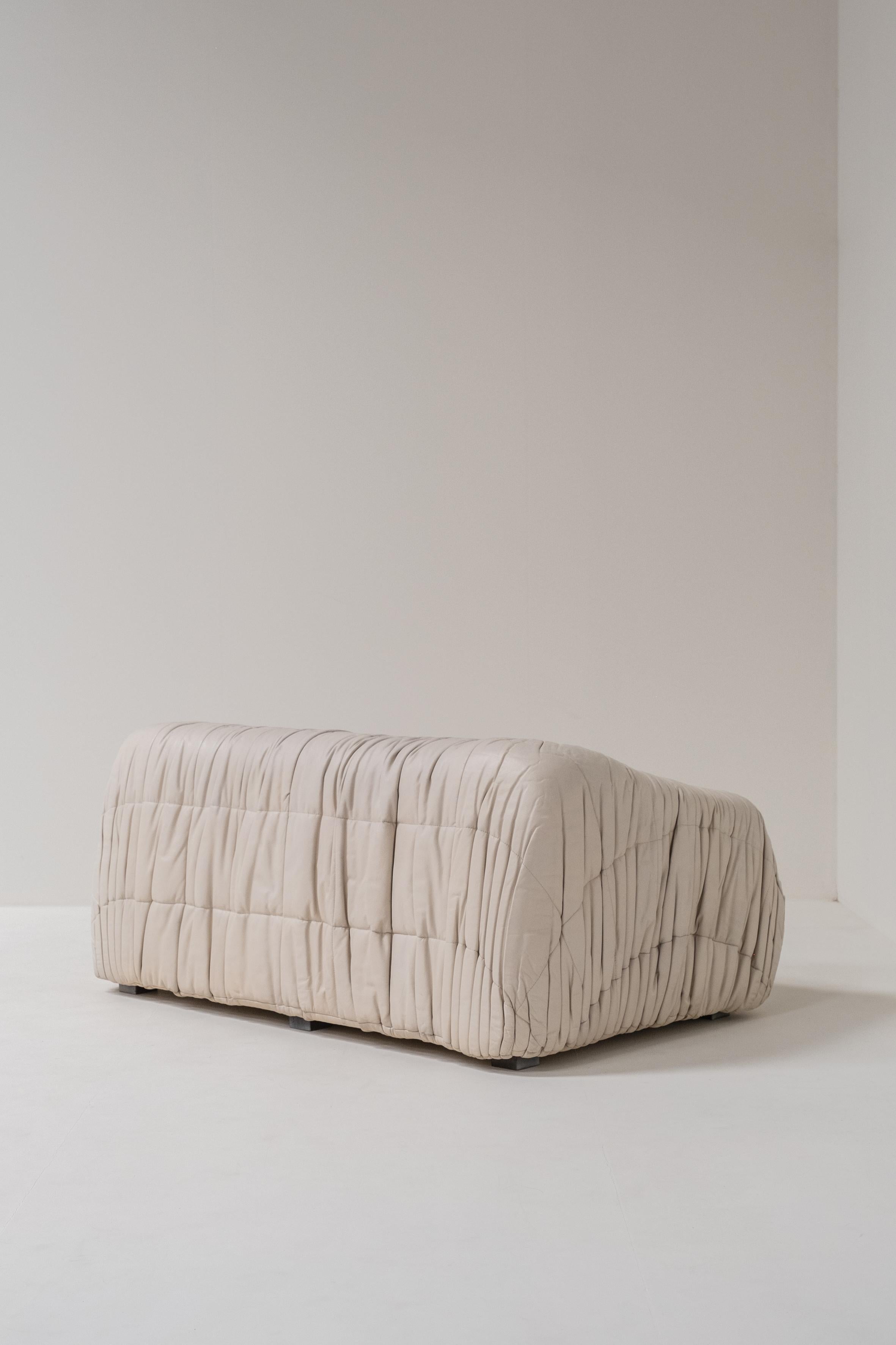 Leather Piumino 2-seater sofa by jonathan de pas, italy, 1970s For Sale