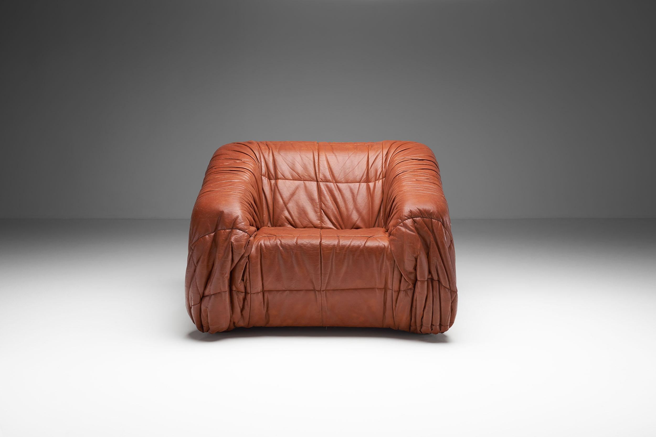 Late 20th Century “Piumino” Club Chair by De Pas, D’urbino & Lomazzi for Dell’Oca, Italy 1970s For Sale
