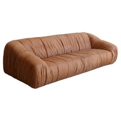 Piumino Sofa in Cognac Leather by De Pas D'Urbino Lomazzi for Dell'Oca