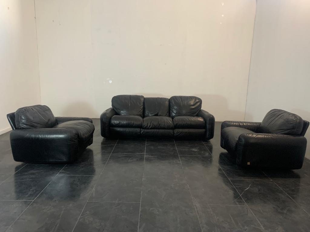 Piumotto Sofa & Armchairs by Arrigo Arrighi for Busnelli, Set of 3 In Good Condition For Sale In Montelabbate, PU