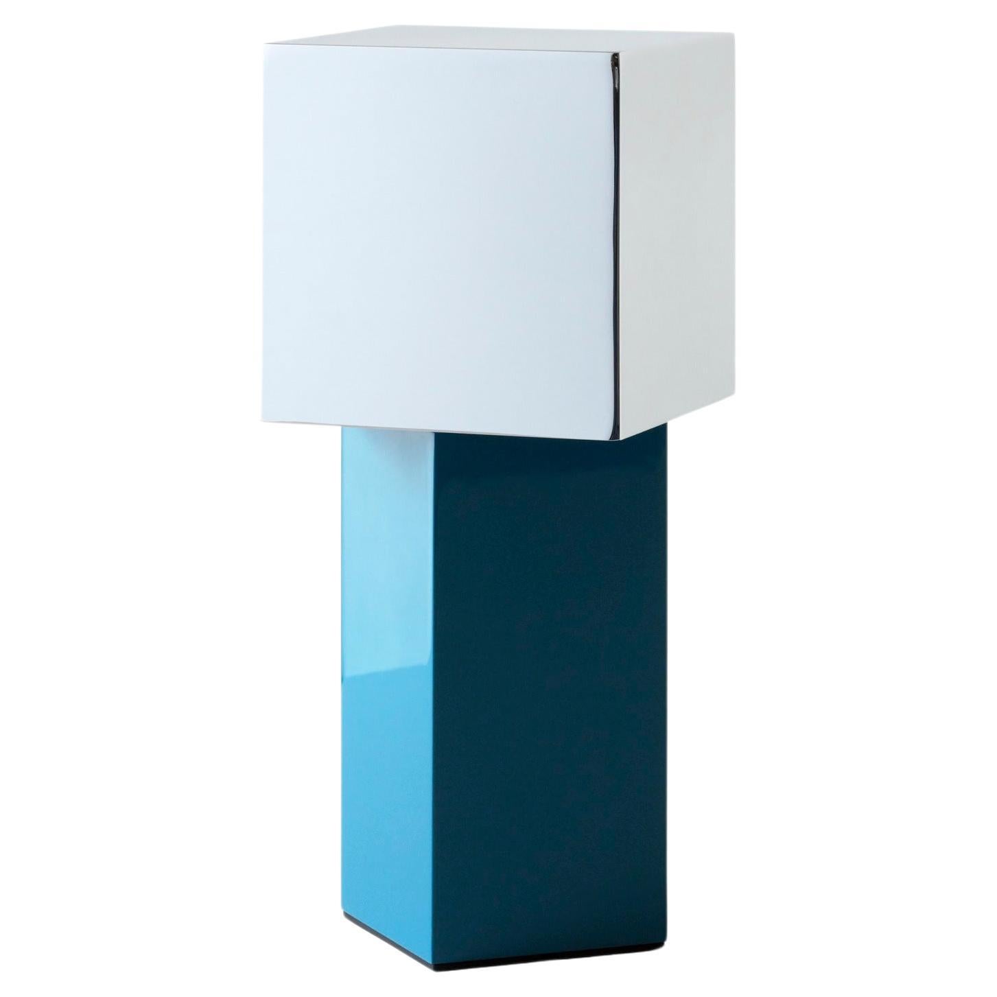 Pivot ATD7 Portable Blue Silver Table Lamp by &Tradition For Sale