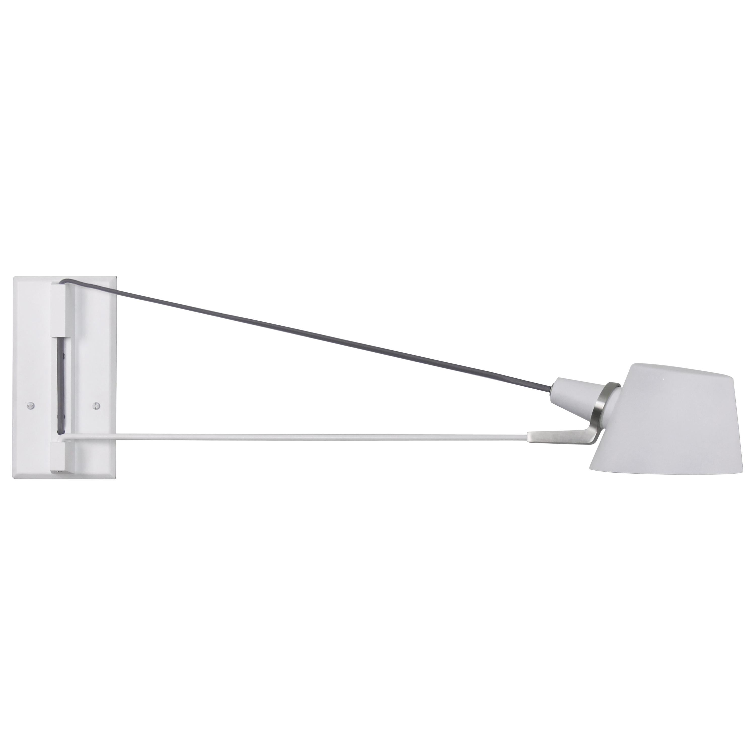 Pivot Sconce 24" White & Stainless by Ravenhill Studio For Sale