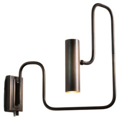 Pivot Single Wall Sconce with Articulating Arms in Hand Rubbed Brass