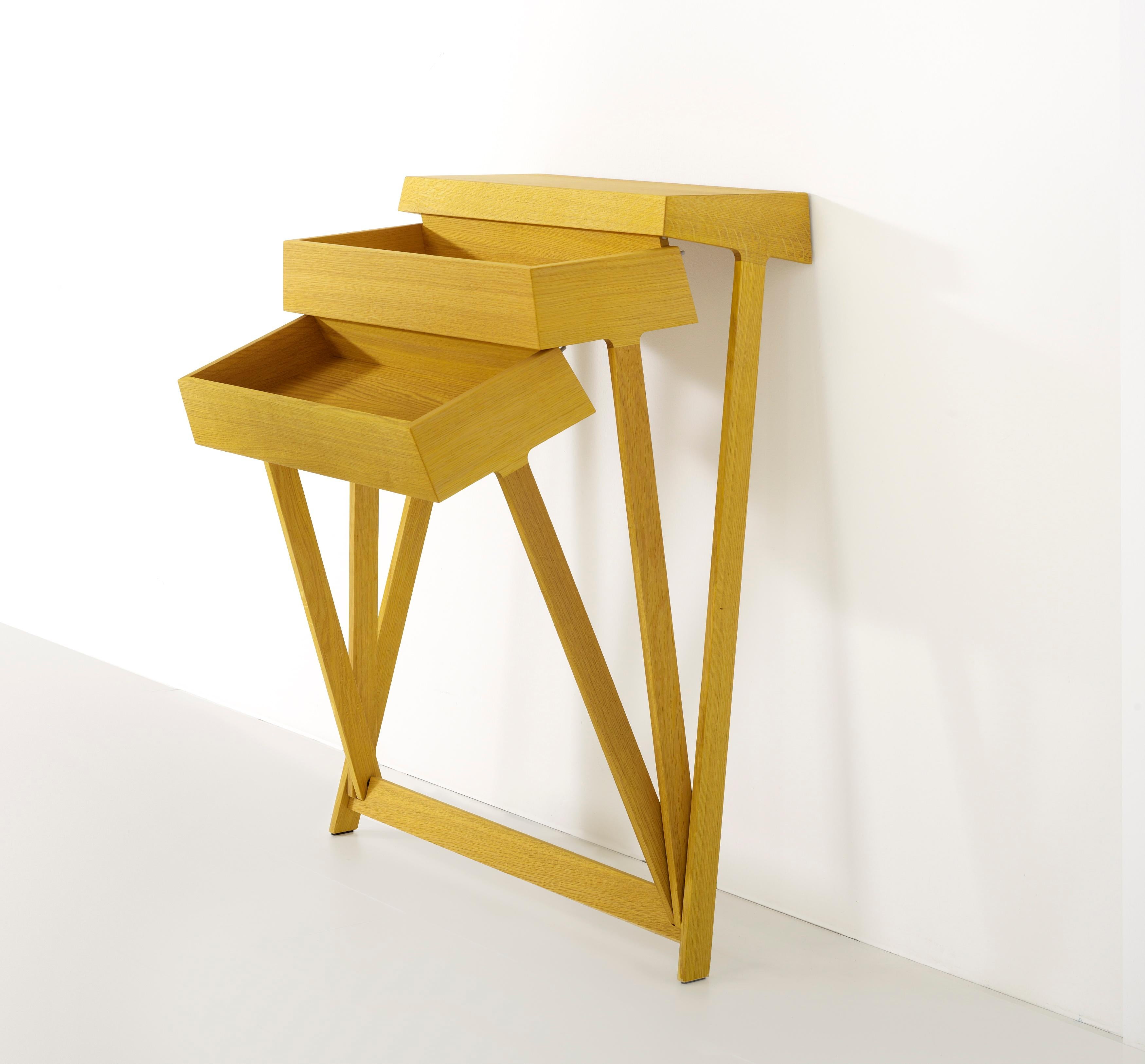 Pivot Yellow Solid Wood Cabinet Designed by Raw Edges For Sale 3