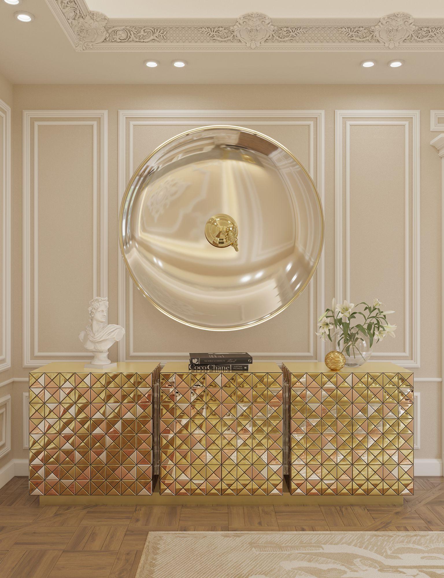 Credenza anodizzata Pixel - Falegnameria artigianale e ottone lucido - Boca Do Lobo in vendita 9