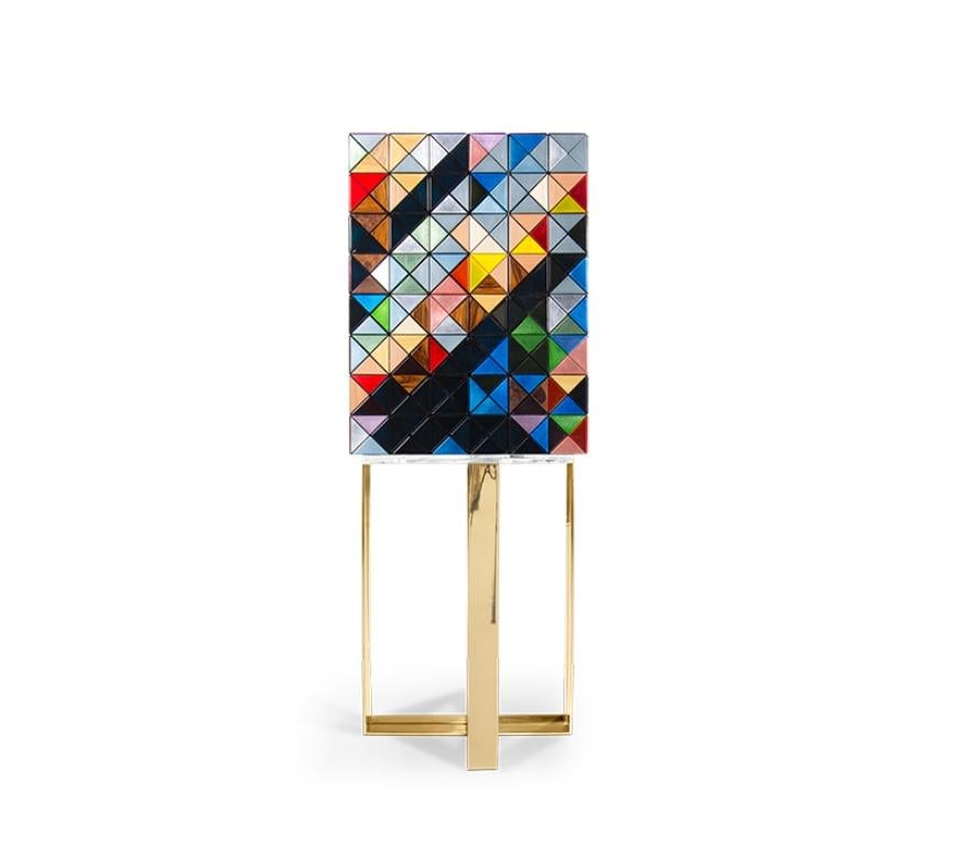 Pixel Cabinet with Multicolored Wood by Boca do Lobo In Excellent Condition For Sale In New York, NY