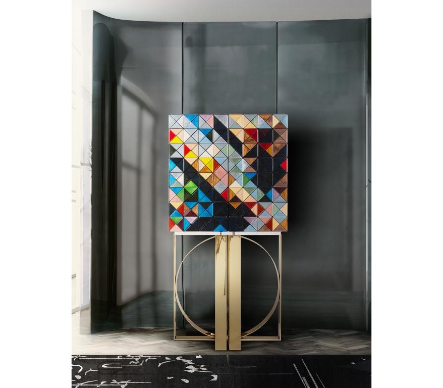 Pixel Cabinet with Multicolored Wood by Boca do Lobo For Sale 2