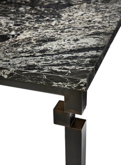 Pixel Desk by Morgan Clayhall, sculptural steel and marble