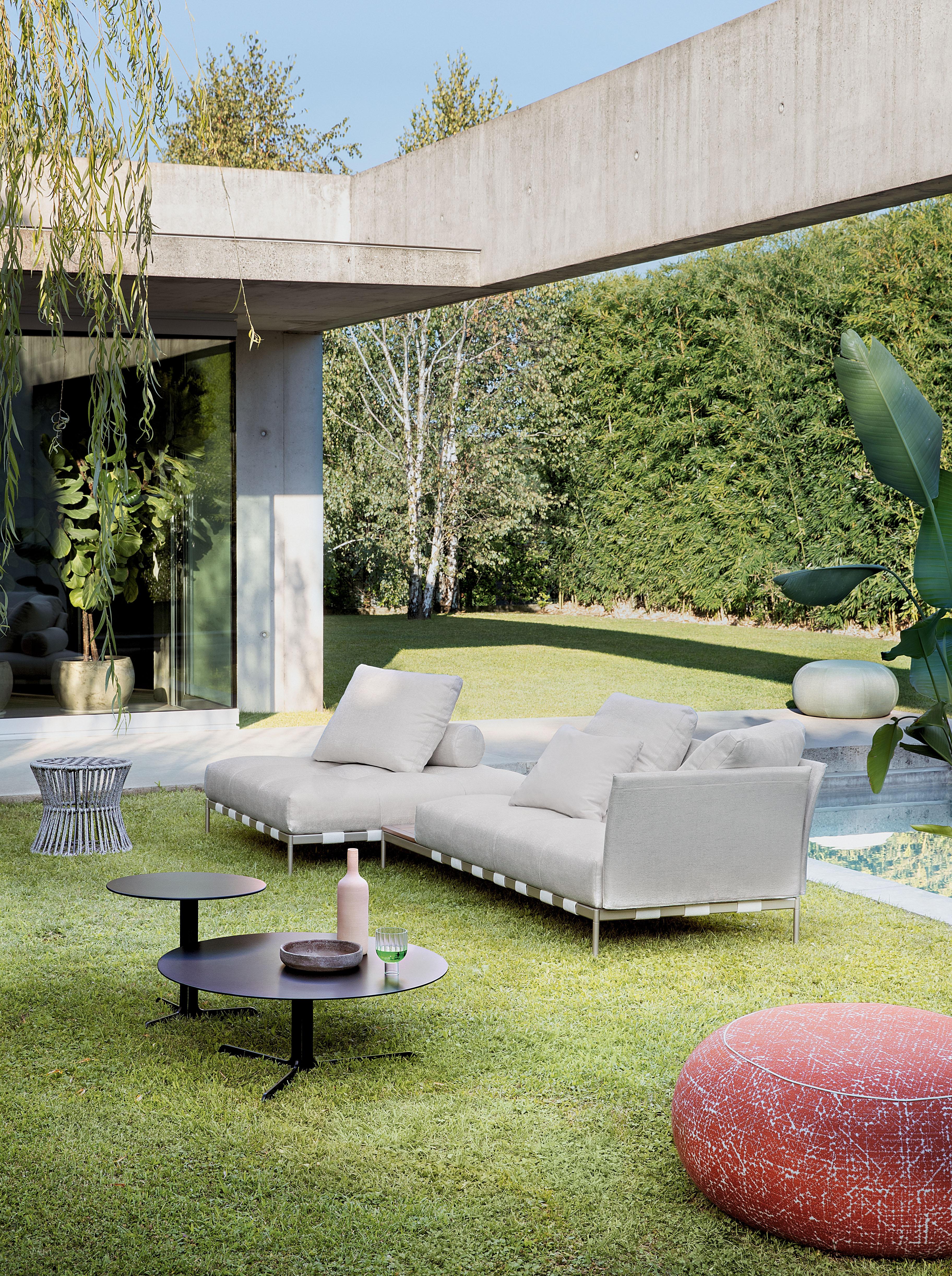 Pixel Light Outdoor-Sofa mit Kamin-Polsterung und Champagner-Rahmen von Sergio Bicego im Angebot 2