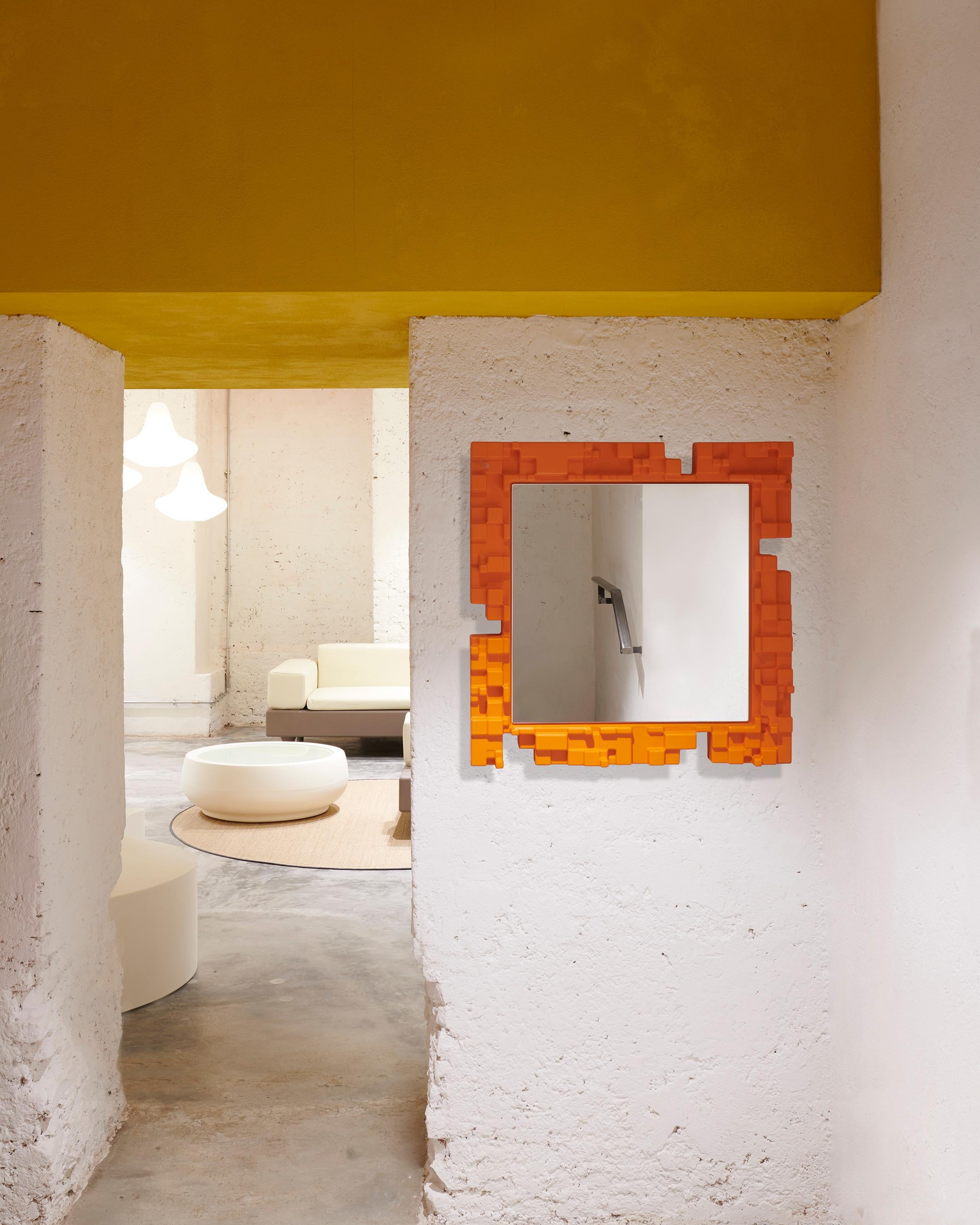 Pixel Lime Green Wall Mirror by Studio Tonino
Dimensions: D 11 x W 80 x H 80 cm.
Materials: Polyethylene and mirror.
Weight: 12 kg.

Available in different color options. Prices may vary. This product is suitable for indoor and outdoor use. Please