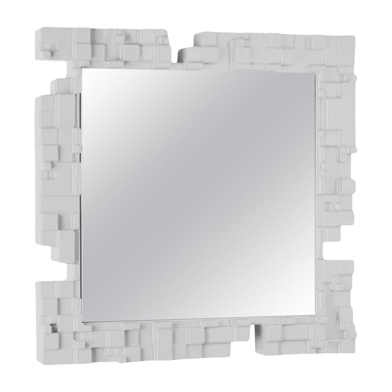 Pixel Milky White Wall Mirror by Studio Tonino
