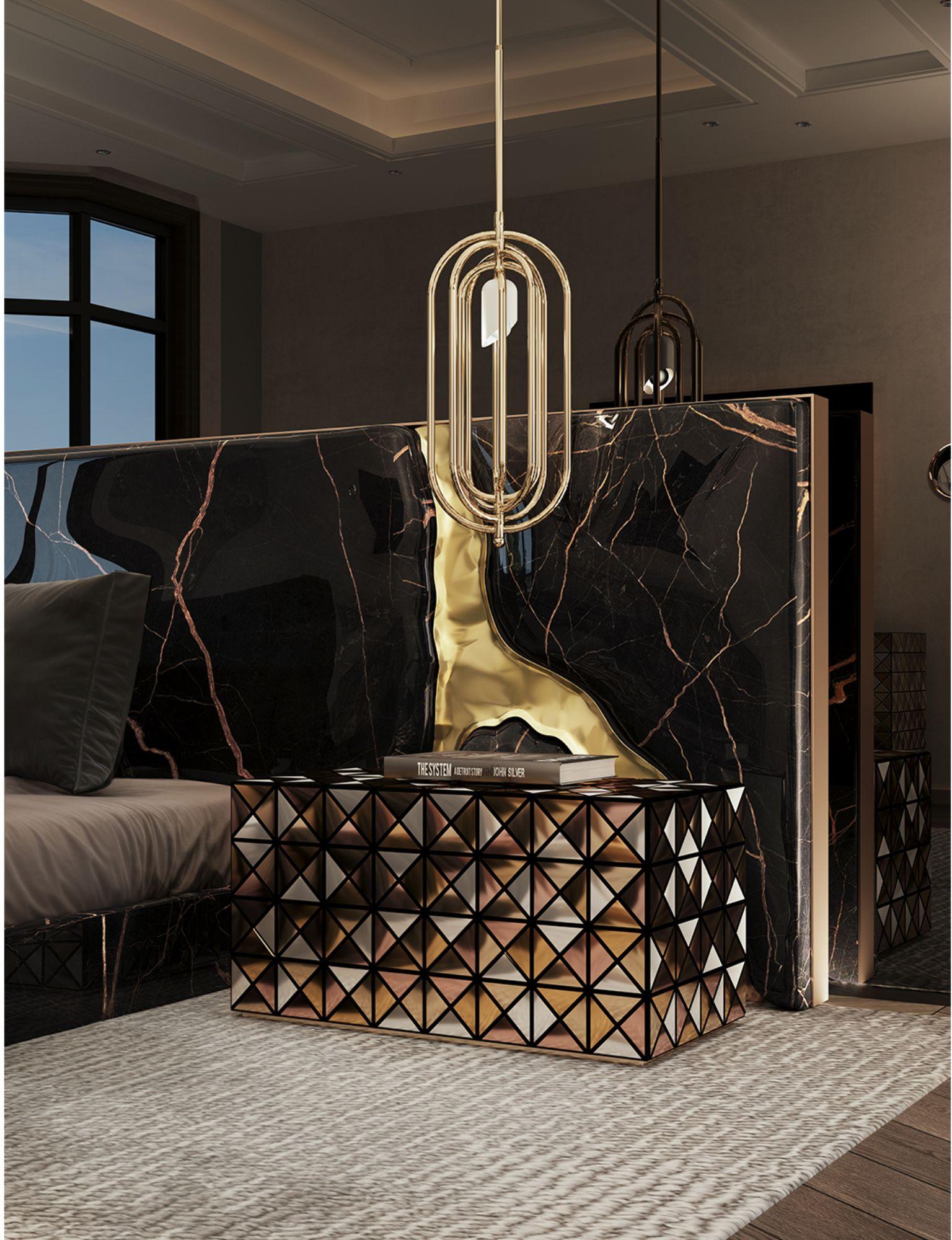 Pixel Nightstand - Hand-Crafted Joinery & Polish Brass - Boca do Lobo In New Condition For Sale In Rio Tinto, PT