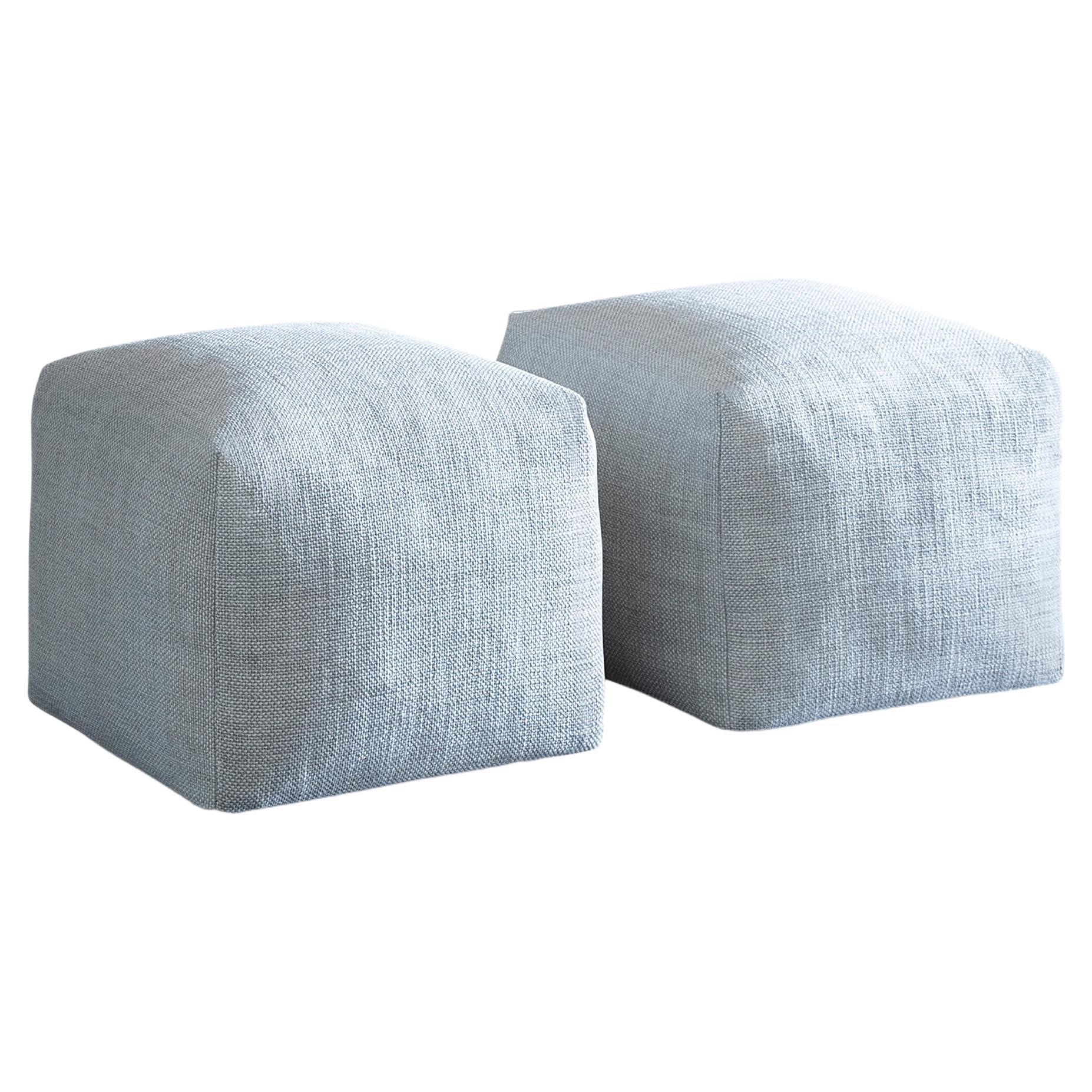 Pixel Pouf in Avant Après Grey Upholstery by Sergio Bicego