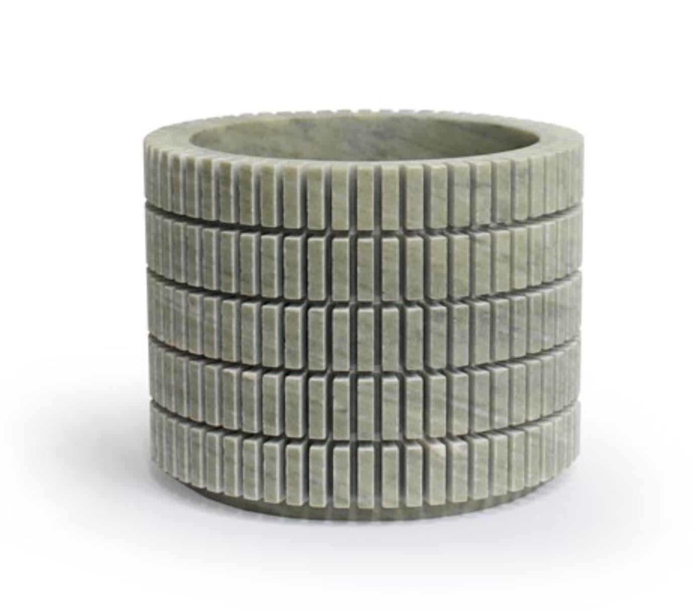 Pixel R3 Decorative Vase in Laguna Green Marble by Bufalini Marmi (Sonstiges) im Angebot