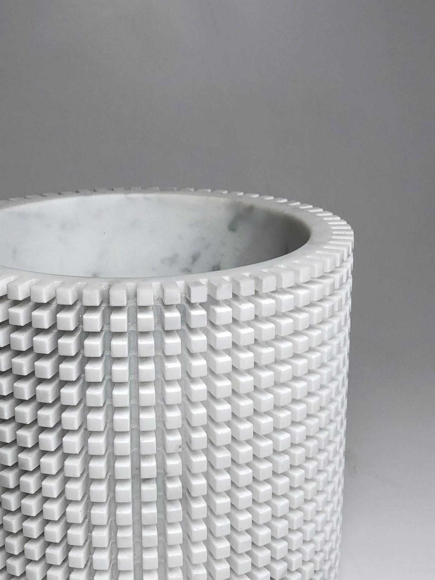 Pixel R3 Decorative Vase in Laguna Green Marble by Bufalini Marmi (Marmor) im Angebot