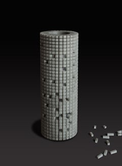 Vaso decorativo Pixel S1 in marmo bianco di Carrara di Bufalini Marmi