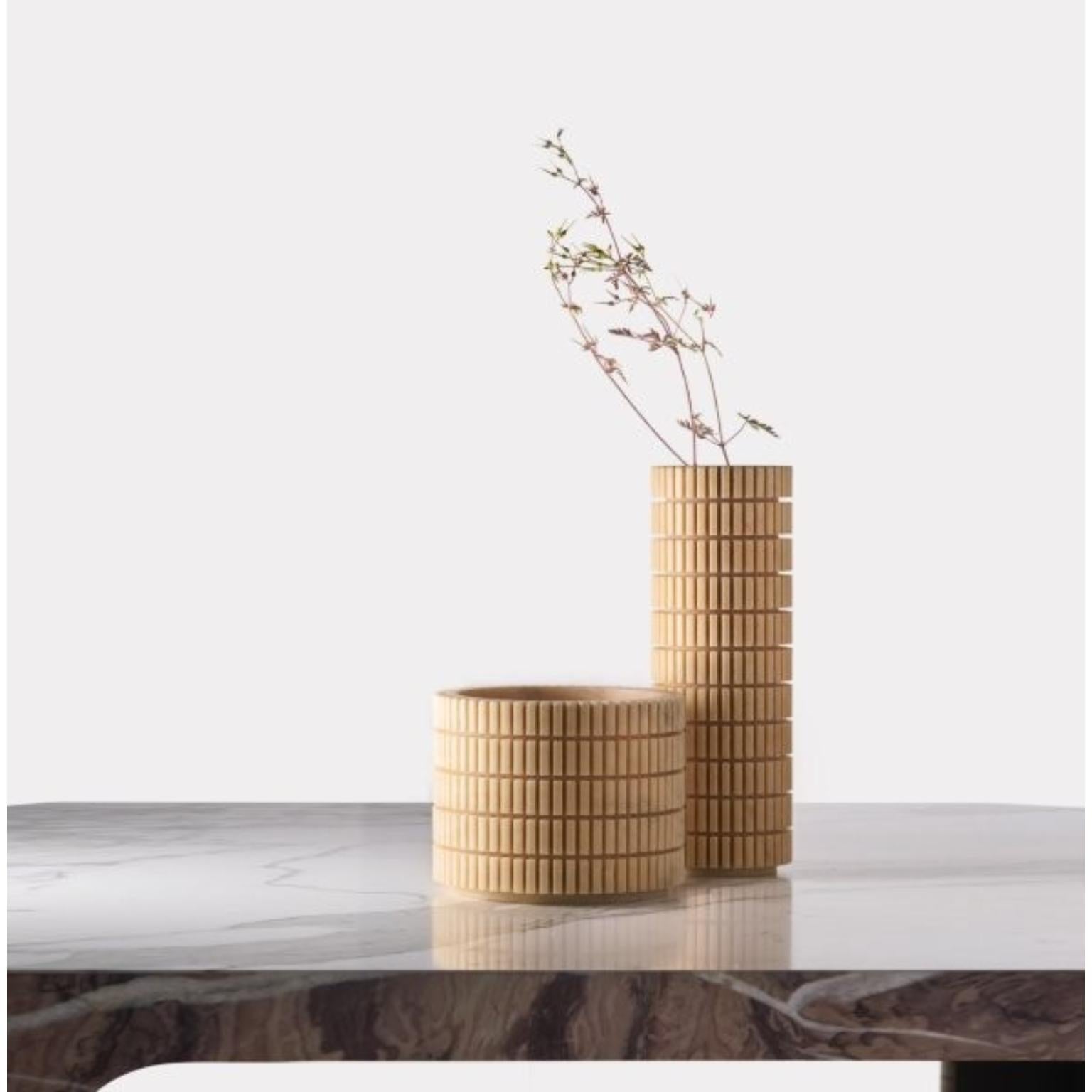 Pixel R2 Decorative Vase in Laguna Green Marble by Bufalini Marmi (Marmor) im Angebot