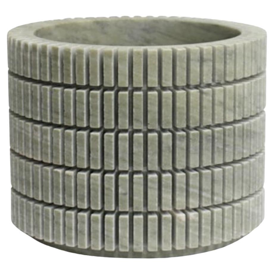 Pixel R2 Decorative Vase in Laguna Green Marble by Bufalini Marmi