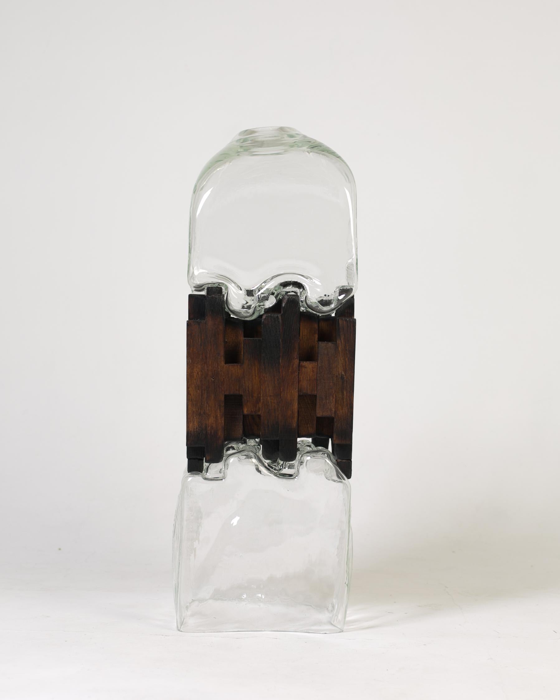 Modern Pixel Vase Middle Oak by Drozhdini