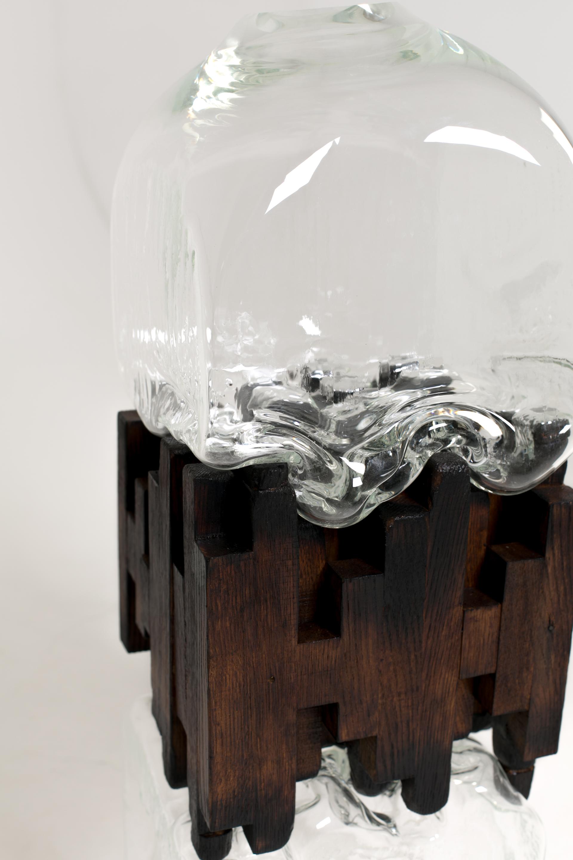 Russian Pixel Vase Middle Oak by Drozhdini