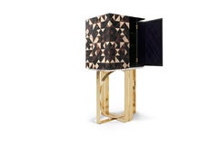 Pixel Walnut Cabinet - Hand-Crafted Joinery & Polished Brass - Boca do Lobo