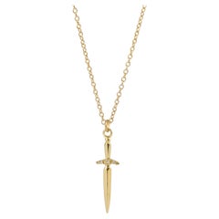 Pixie Dagger Necklace - 14k Yellow Gold