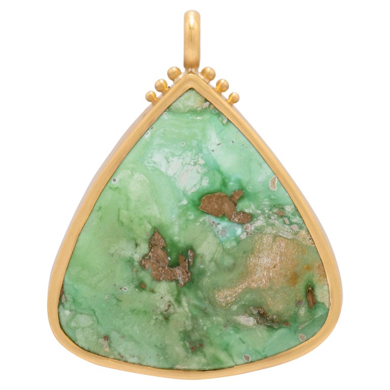Pixie Turquoise Triangle Pendant For Sale at 1stDibs