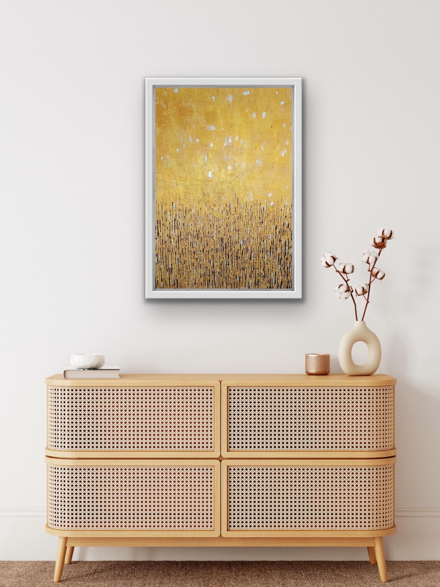 All that Glitters is Gold, Abstract Painting, Gold Art, Black White and Gold Art For Sale 5